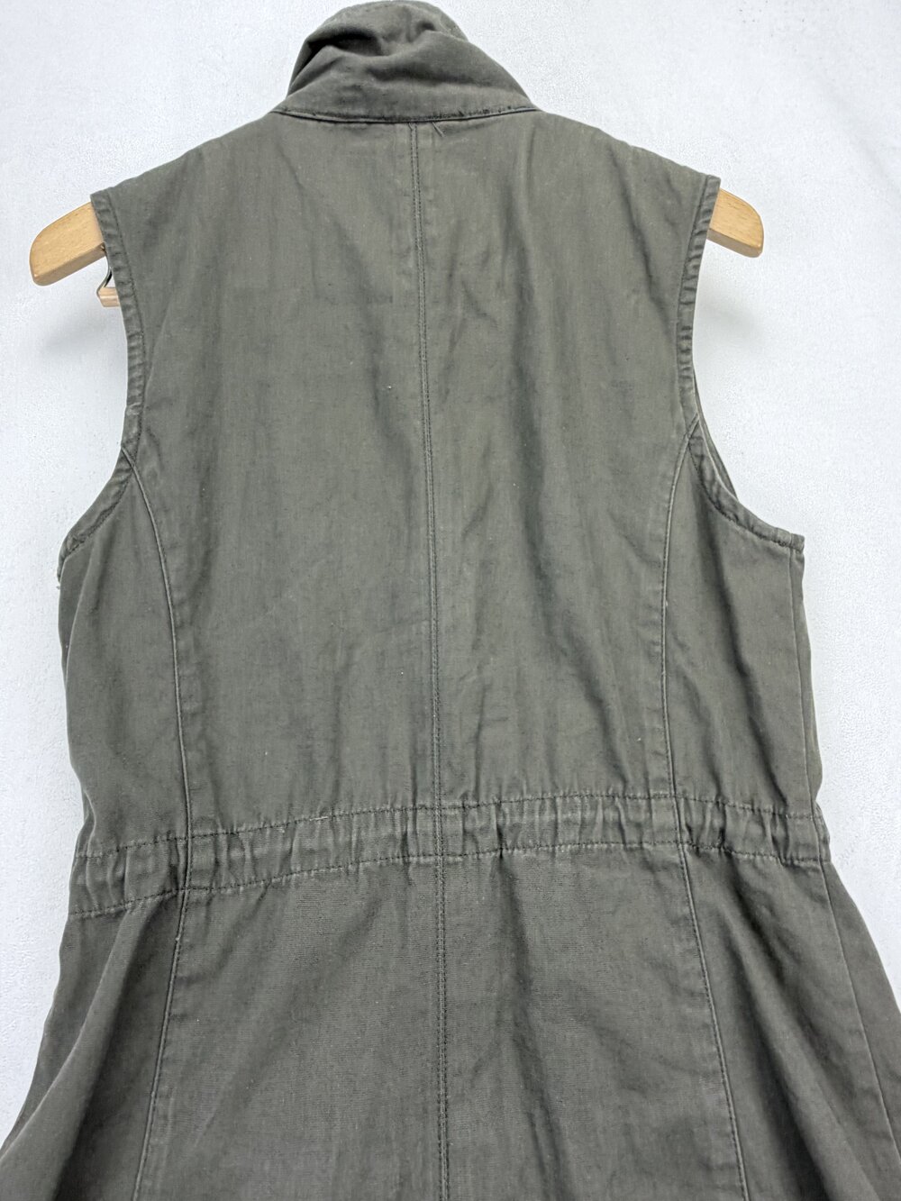 American Rag Women Olive Green Cotton Utility Drawstring Vest Size S - Picture 9 of 14
